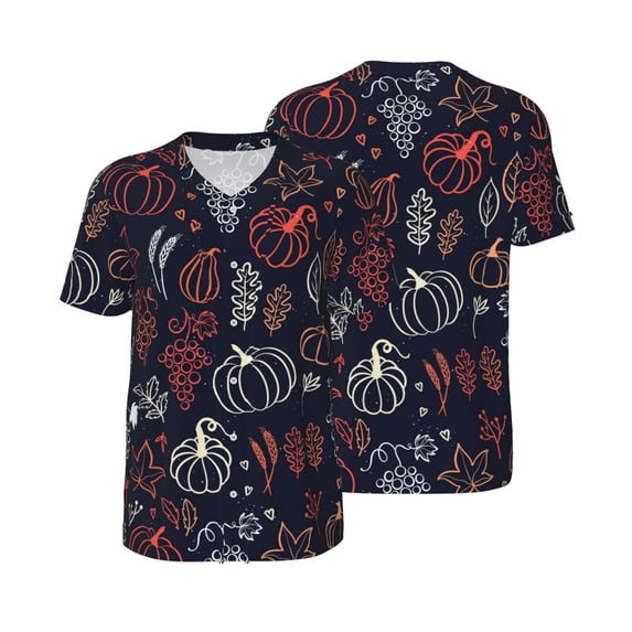 Balery Thanksgiving Baseball Jersey for Men Casual Button Down Shirts Short Sleeve Active Team Sports Uniform-4X-Large