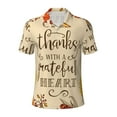thumbnail image 1 of Balery Thanksgiving With A Grateful Heart Printed Men’s Short Sleeve Polo Shirt, Midweight Men's Shirt,Golf Polo shirts -3X-Large, 1 of 9