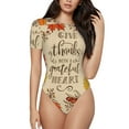 thumbnail image 1 of Balery Thanksgiving With A Grateful Heart Women's Short Sleevee Crew Neck Bodysuit Tops Short Sleeve Tops Basic-X-Large, 1 of 9