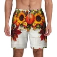 thumbnail image 1 of Balery Thanksgiving With Autumn Mens Swim Trunks Swim Shorts for Men Quick Dry Inseam Beach Shorts with Compression Liner Pocket-Large, 1 of 9