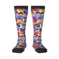 thumbnail image 1 of Balery The Garden Tricolor Pansy Flower Printed Novelty Socks Men's Women's Crew Socks Sports Socks Knee High Socks Cotton Socks Quirky and Cool Socks, 1 of 9
