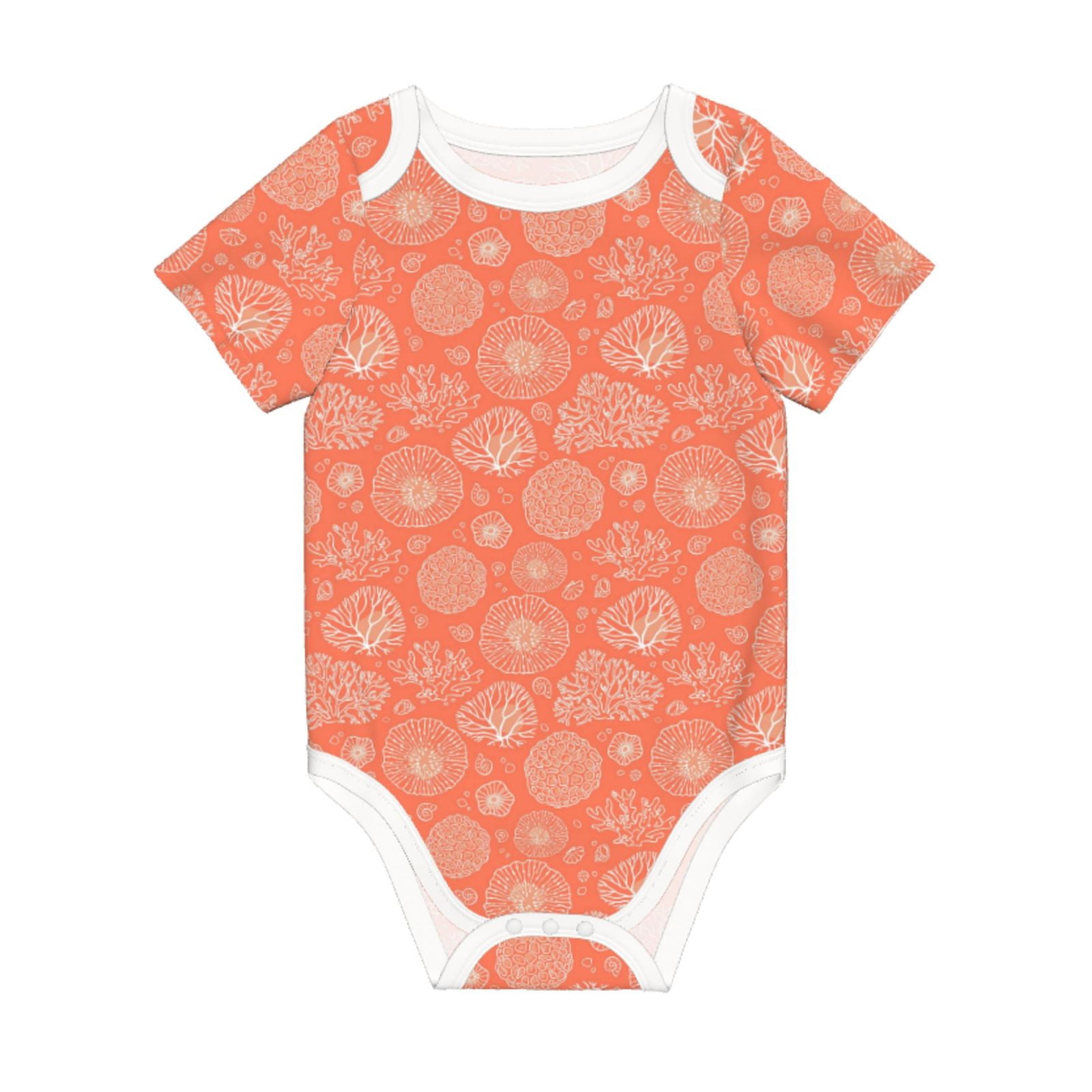 Balery The Marine Theme With Beautiful Corals Pattern Baby Climbing Clothes Infant Bodysuit Cute Infant Bodysuit Baby Romper-3 Months