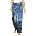 thumbnail image 1 of Balery The Starry Night print Women's Pajama Pants,Ultra Lightweight Pjs,Lounge Pant-Small, 1 of 9