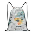thumbnail image 1 of Balery The World Map with Cartoon Animals Pattern Drawstring Backpack Bag Sport Gym Sackpack Cinch Bags Pattern Drawstring Backpack Bag Sport Gym Sackpack Cinch Bags -Small, 1 of 6