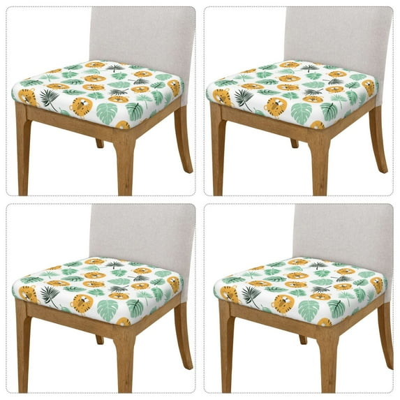 Balery Tiger Leaves Stretch Couch Cushion Covers, Individual Sofa Cushion Covers, Soft Chair Sofa Seat Cushion Slipcover with Elastic Bottom Milk Silk-16.9in