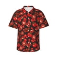 thumbnail image 1 of Balery Tomato Print Men's Hawaiian Shirts Short Sleeve Beach Shirt Relaxed Fit Vacation Button Down Shirts-, 1 of 9