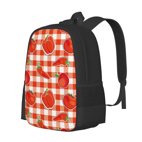 Balery Tomatoes And Chili Backpack for Men and Women - Durable 600D Oxford Cloth -Large Capacity, Water-Resistant School, Travel, and Hiking Bag