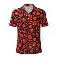 thumbnail image 1 of Balery Tomatoes And Chili Printed Men’s Short Sleeve Polo Shirt, Midweight Men's Shirt,Golf Polo shirts -X-Large, 1 of 8