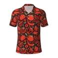 thumbnail image 1 of Balery Tomatoes And Chili Printed Men’s Short Sleeve Polo Shirt, Midweight Men's Shirt,Golf Polo shirts -X-Large, 1 of 9