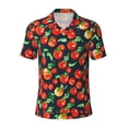 thumbnail image 1 of Balery Tomatoes Printed Men’s Short Sleeve Polo Shirt, Midweight Men's Shirt,Golf Polo shirts -3X-Large, 1 of 7