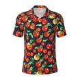 thumbnail image 1 of Balery Tomatoes Printed Men’s Short Sleeve Polo Shirt, Midweight Men's Shirt,Golf Polo shirts -4X-Large, 1 of 9