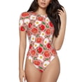 thumbnail image 1 of Balery Tomatoes Women's Short Sleevee Crew Neck Bodysuit Tops Short Sleeve Tops Basic-X-Large, 1 of 9