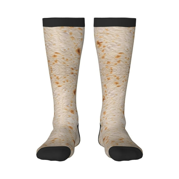 Balery Tortilla Printed Novelty Socks Men's Women's Crew Socks Sports Socks Knee High Socks Cotton Socks Quirky and Cool Socks