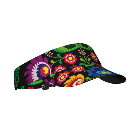 Balery Traditional Floral Polish Sport Wear Athletic Visor Sun Sports Visor Hat Visor Adjustable Cap for Women and Men (One Size)