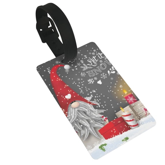 Balery Traditional Scandinavian Dwarf Print Durable Luggage Tags with Secure Strap, Personalized Travel ID Tags for Suitcases, Bags, and Backpacks - Easy Identification for Men and Women
