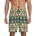 thumbnail image 1 of Balery Traditional Tribal Aztec1 Men's Cotton Knit Pajama Shorts Waistband & Pockets,Short Pajama Pants-XX-Large, 1 of 8