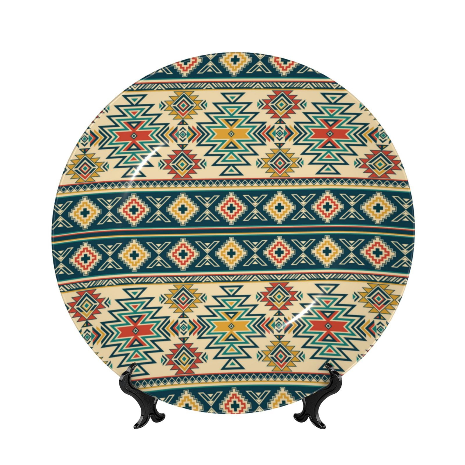 Balery Traditional Tribal Aztec1 Print Bone China Decorative Plate ...