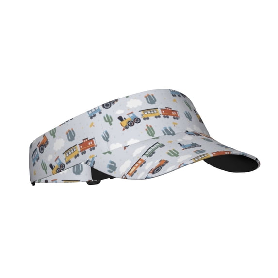 Balery Trains And Cactuse Sport Wear Athletic Visor Sun Sports Visor Hat Visor Adjustable Cap for Women and Men (One Size)