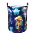 thumbnail image 1 of Balery Transparent Jellyfishes Round Laundry Basket with Handles Waterproof Freestanding Laundry Hamper for Clothes Toys in the Dorm and Family-Small, 1 of 8