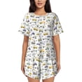 thumbnail image 1 of Balery Transport 1 Pattern Womens Pajama Sets 2 Piece Soft Short Sleeve Top and Shorts Sleepwear Round Neck Pjs Lounge Set with Pockets-Small, 1 of 7