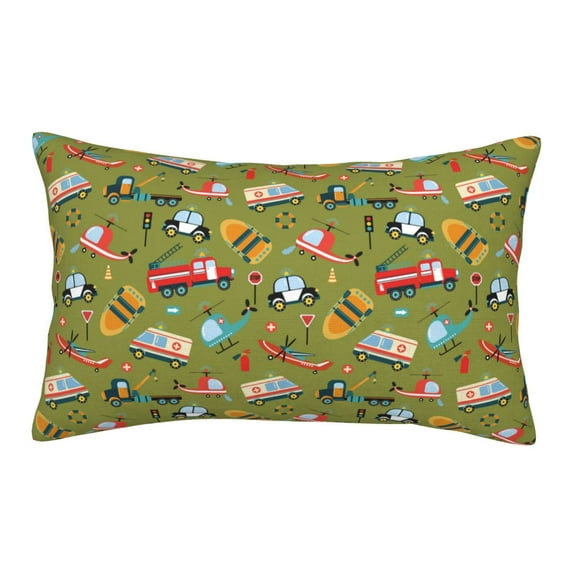 Balery Transportation Prints Bedding Queen Pillow Cases - Envelope Closure - Soft Brushed Microfiber Fabric - Shrinkage and Fade Resistant Pillow Cases-14"x20"