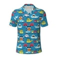 thumbnail image 1 of Balery Transportations With Animals Printed Men’s Short Sleeve Polo Shirt, Midweight Men's Shirt,Golf Polo shirts -Large, 1 of 8