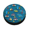 thumbnail image 1 of Balery Transportations with Buildings Tire Covers - Tough Tire Wheel Protector for Truck, SUV, Trailer, Camper, RV -15 inch, 1 of 8
