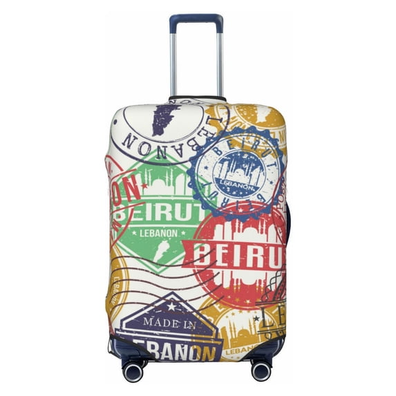 Balery Travel Stamp Luggage Cover Protector, Scratch And Dirt Resistant, Fits 18-32 Inch Luggage - X-Large