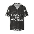 thumbnail image 1 of Balery Travel The World1 Men's Casual Button Down Shirt Short Sleeve Textured Summer Cuban Beach Shirts-X-Large, 1 of 7