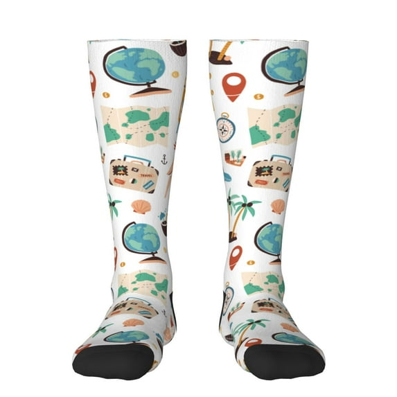 Balery Travel1 Fun Novelty Socks Men'S Women'S Crew Socks Funny Crazy Novelty Socks Quirky And Cool Socks