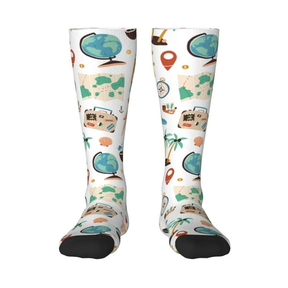 Balery Travel1 Fun Novelty Socks Men'S Women'S Crew Socks Funny Crazy Novelty Socks Quirky And Cool Socks