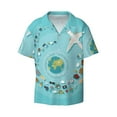 thumbnail image 1 of Balery Travelling on Airplane Men's Casual Button Down Shirt Short Sleeve Textured Summer Cuban Beach Shirts-XX-Large, 1 of 7