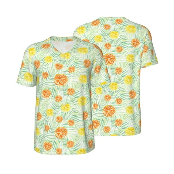 Balery Tree Palms Lemon Baseball Jersey for Men Casual Button Down Shirts Short Sleeve Active Team Sports Uniform-Medium