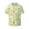 thumbnail image 1 of Balery Tree Palms Lemon Men's Casual Button Down Shirt Short Sleeve Textured Summer Cuban Beach Shirts-4X-Large, 1 of 7