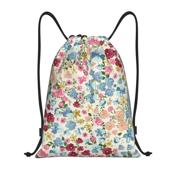 Balery Trendy Floral Design Pattern Drawstring Backpack Bag Sport Gym Sackpack Cinch Bags Pattern Drawstring Backpack Bag Sport Gym Sackpack Cinch Bags -Medium