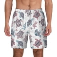 thumbnail image 1 of Balery Tribal Style Turtle Mens Swim Trunks Swim Shorts for Men Quick Dry Inseam Beach Shorts with Compression Liner Pocket-X-Large, 1 of 9