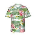 thumbnail image 1 of Balery Tropical Flamingo Print Men's Hawaiian Shirts Short Sleeve Beach Shirt Relaxed Fit Vacation Button Down Shirts-3X-Large, 1 of 9