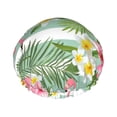 thumbnail image 1 of Balery Tropical Flamingo Shower Caps, Double Layer Waterproof Shower Cap, Double Layers Reusable Shower Cap With Soft Comfortable For Long Thick Hair Soft Bath Shower Hair Caps, 1 of 9