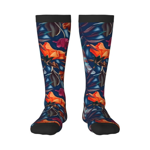 Balery Tropical Flower Fun Novelty Socks Men'S Women'S Crew Socks Funny Crazy Novelty Socks Quirky And Cool Socks