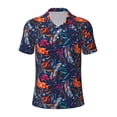 thumbnail image 1 of Balery Tropical Flower Printed Men’s Short Sleeve Polo Shirt, Midweight Men's Shirt,Golf Polo shirts -Medium, 1 of 8