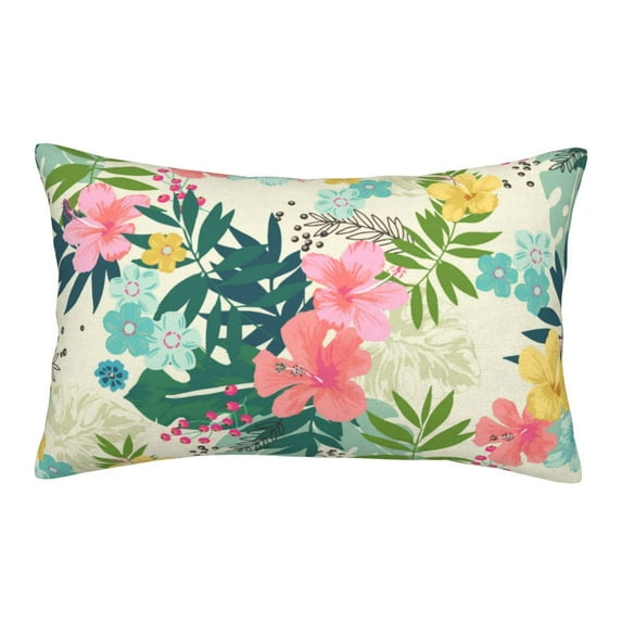 Balery Tropical Flowers Pillow Covers,Bed Pilowcases,Reversible Plush Throw Pillow Covers End Pillow Encasement,Pillow Case - 20"X30"