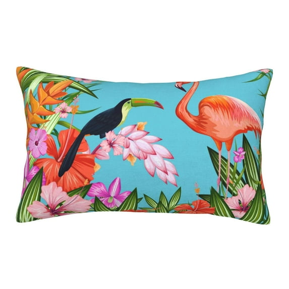 Balery Tropical Jungle Flamingo Bedding Queen Pillow Cases - Envelope Closure - Soft Brushed Microfiber Fabric - Shrinkage and Fade Resistant Pillow Cases-20"x30"