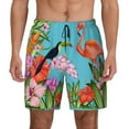 thumbnail image 1 of Balery Tropical Jungle Flamingo Mens Swim Trunks Swim Shorts for Men Quick Dry Inseam Beach Shorts with Compression Liner Pocket-X-Large, 1 of 9