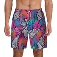 thumbnail image 1 of Balery Tropical Leaves Mens Swim Trunks Swim Shorts for Men Quick Dry Inseam Beach Shorts with Compression Liner Pocket-X-Large, 1 of 9