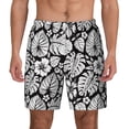 thumbnail image 1 of Balery Tropical Leaves Mens Swim Trunks Swim Shorts for Men Quick Dry Inseam Beach Shorts with Compression Liner Pocket-X-Large, 1 of 9