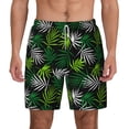 thumbnail image 1 of Balery Tropical Leaves1 Mens Swim Trunks Swim Shorts for Men Quick Dry Inseam Beach Shorts with Compression Liner Pocket-XX-Large, 1 of 9