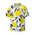 thumbnail image 1 of Balery Tropical Lemon Men's Casual Button Down Shirt Short Sleeve Textured Summer Cuban Beach Shirts-4X-Large, 1 of 7