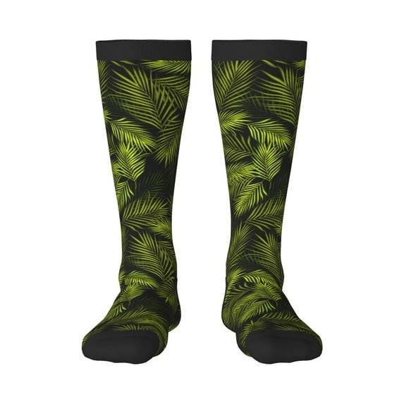 Balery Tropical Palm Leaves Fern Leaf Fun Novelty Socks Men'S Women'S Crew Socks Funny Crazy Novelty Socks Quirky And Cool Socks