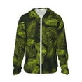 thumbnail image 1 of Balery Tropical Palm Leaves Fern Leaf Men's Women's UPF 50+ Sun Protection Lightweight Hoodie Performance Long Sleeve Shirt for Fishing Running-Large, 1 of 9
