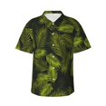 thumbnail image 1 of Balery Tropical Palm Leaves Fern Leaf Print Men's Hawaiian Shirts Short Sleeve Beach Shirt Relaxed Fit Vacation Button Down Shirts-XX-Large, 1 of 9